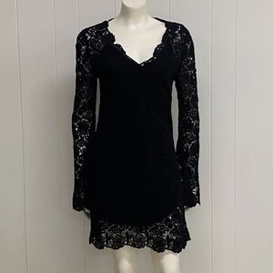 DIANE von FURSTENBER Elegant Black Lace Dress